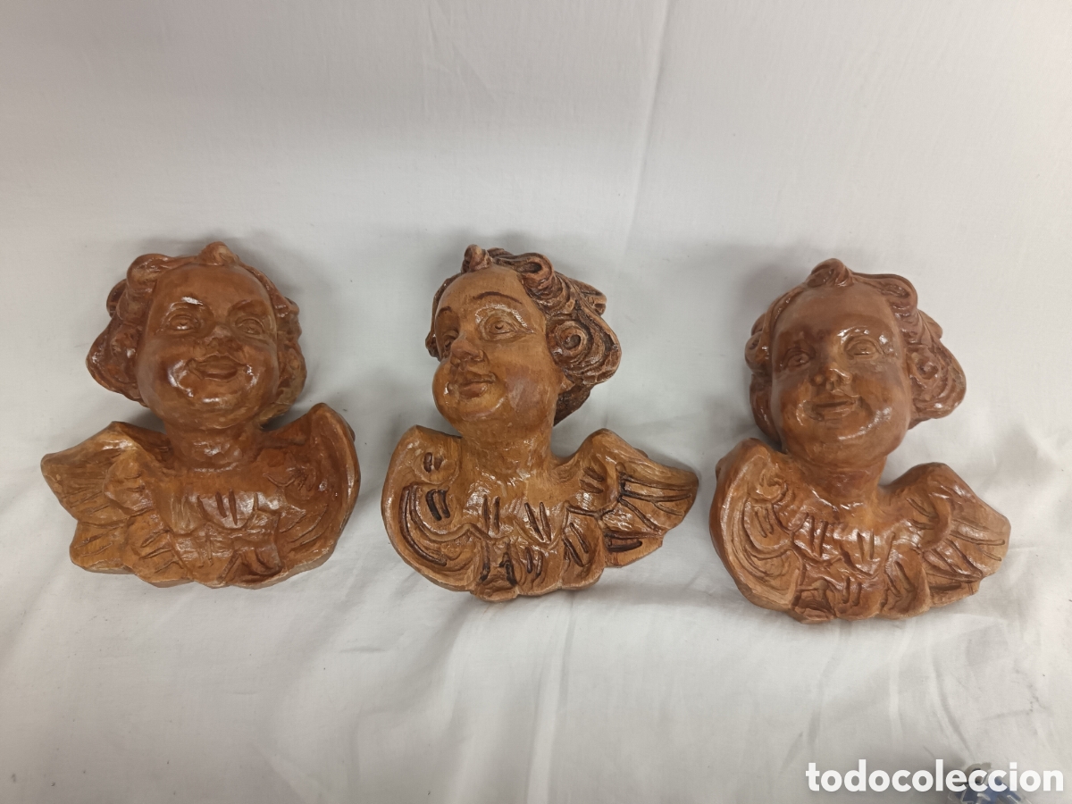 Arte: X3 ANGELOTES DE MADERA