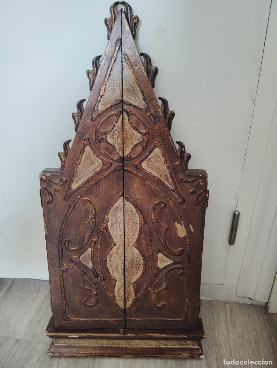 Arte: Tr&iacute;ptico religioso de madera - Foto 1