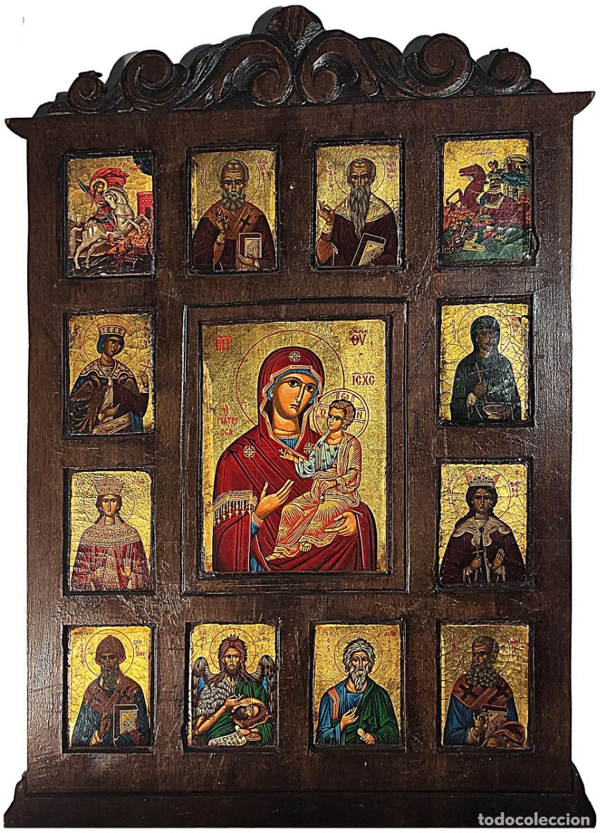 Arte: Poliptico con im&aacute;genes de santos y santas - Foto 1