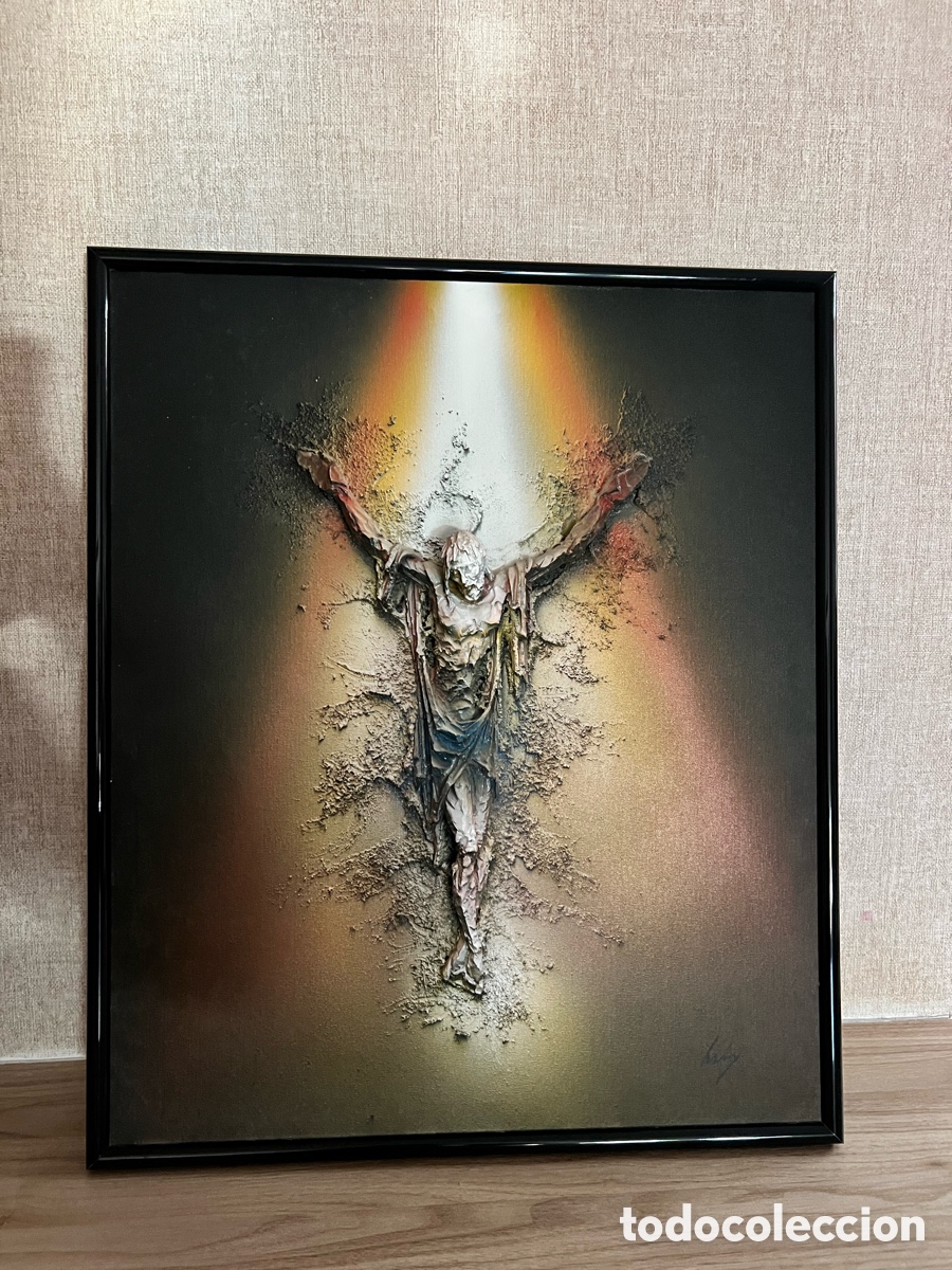 Arte: Cuadro Cristo Resucitado - T&eacute;cnica Mat&eacute;rica con Relieve
