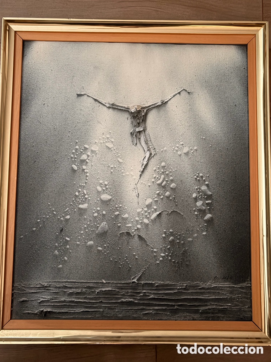 Arte: Cuadro Relieve Cristo Crucificado - T&eacute;cnica Mixta - Firmado Duarte