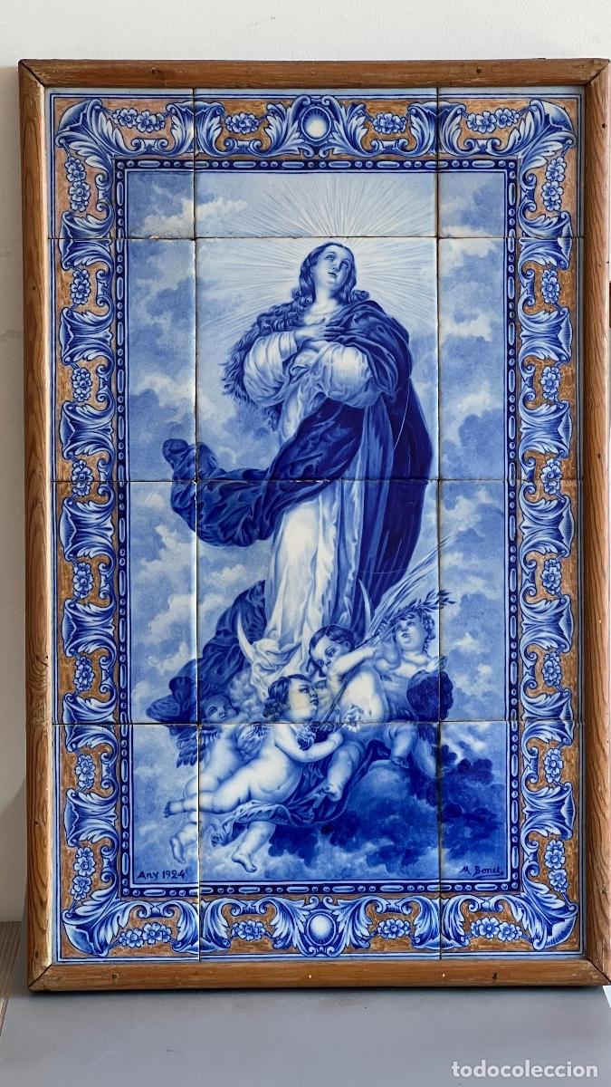 Arte: A. Bonet Inmaculada Concepci&oacute;n. Retablo cer&aacute;mico. 1924.