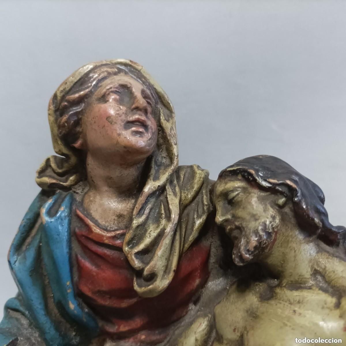 Arte: Piedad, escultura en terracota policromada,modelo barrocos,finales siglo XVIII