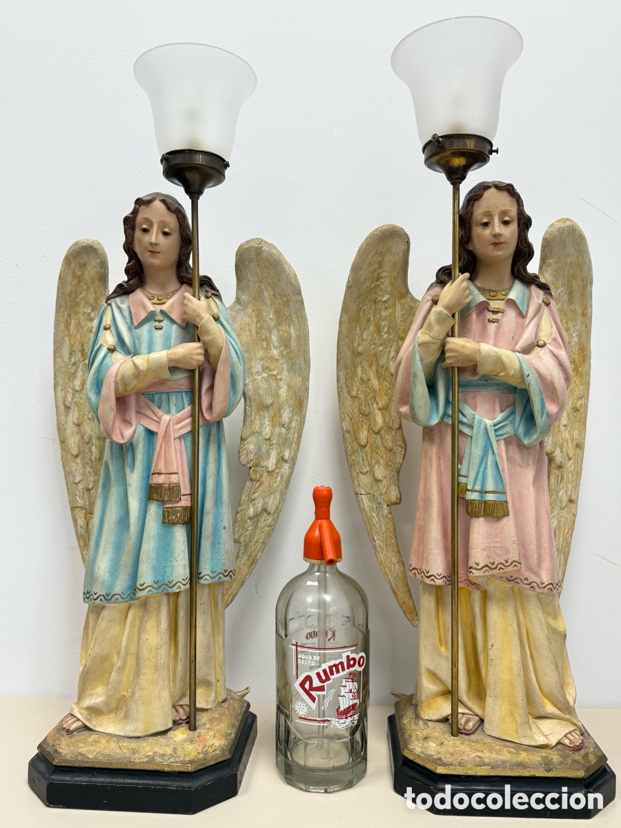 Arte: Angeles custodios para Sant&iacute;simo. Olot gran tama&ntilde;o 72 cms total