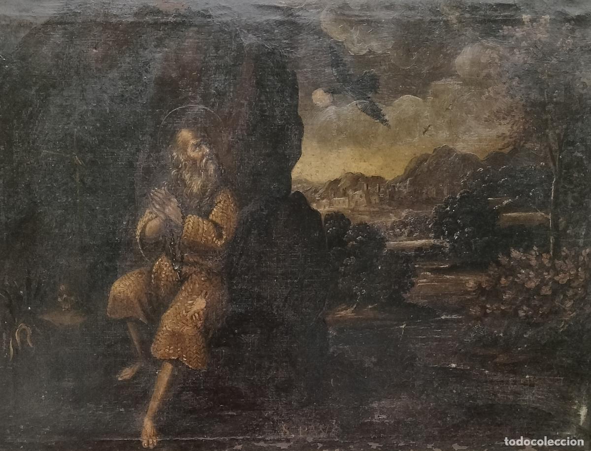 Arte: SAN JER&Oacute;NIMO EN LA NATURALEZA. AN&Oacute;NIMO DE ESCUELA ESPA&Ntilde;OLA. &Oacute;LEO SOBRE LIENZO. SIGLO XVIII.