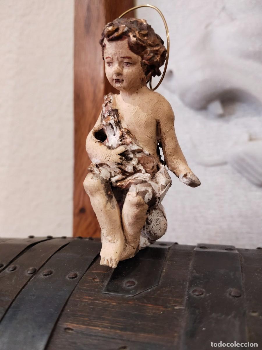 Arte: Antiguo Ni&ntilde;o Jes&uacute;s en barro y escayola. Ver.