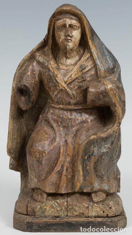 Arte: TALLA DE VIRGEN DOLOROSA EN MADERA PRINCIPIOS S. XVII. 27 CMS ALTO. MADERA TALLADA Y POLICROMADA