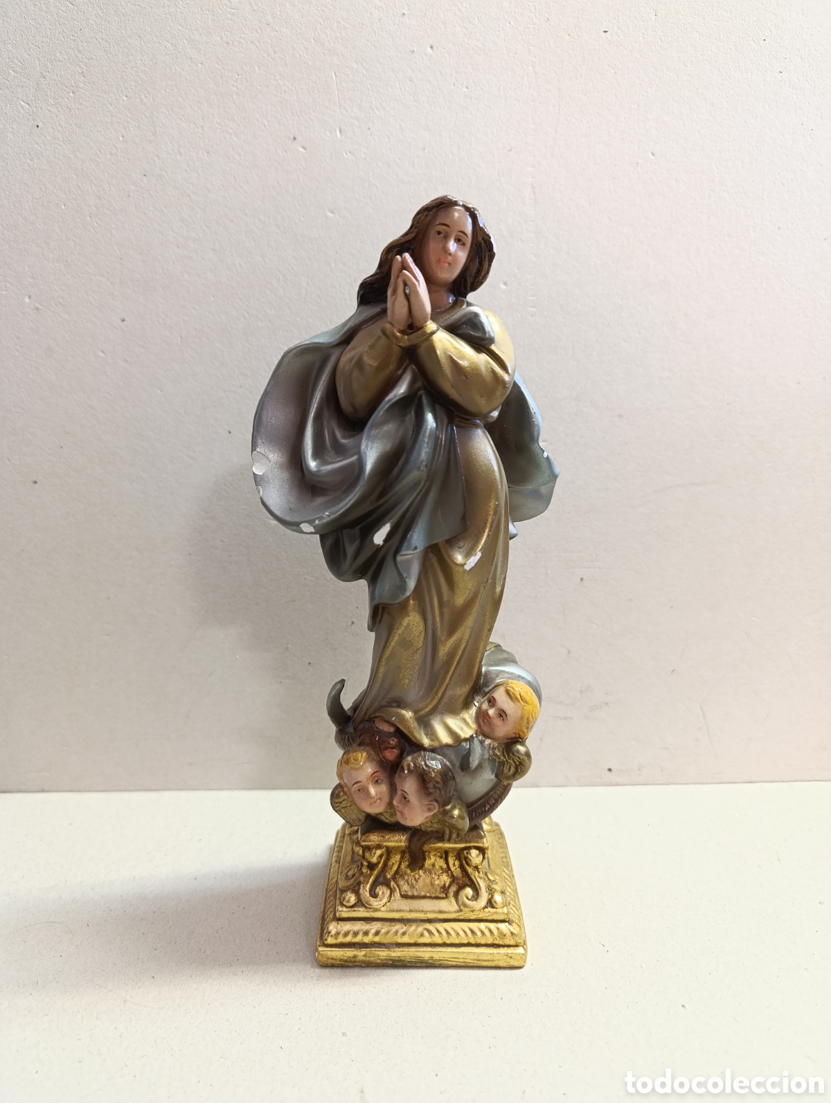 Art: VIRGEN INMACULADA EN ESCAYOLA POLICROMADA. 28 CM.