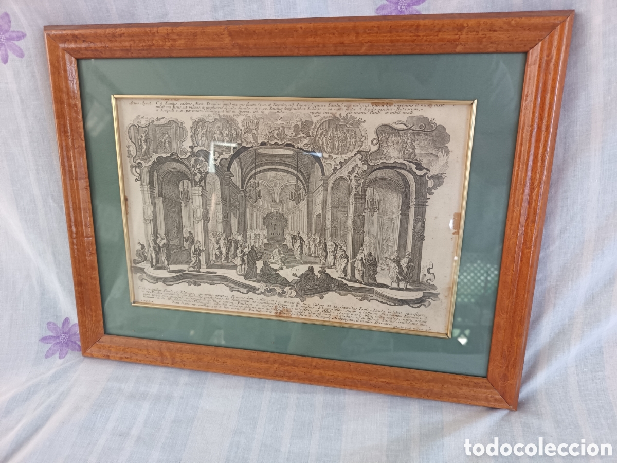 Arte: ANTIGUO GRABADO RELIGIOSO B&Iacute;BLICO, S. XVIII.