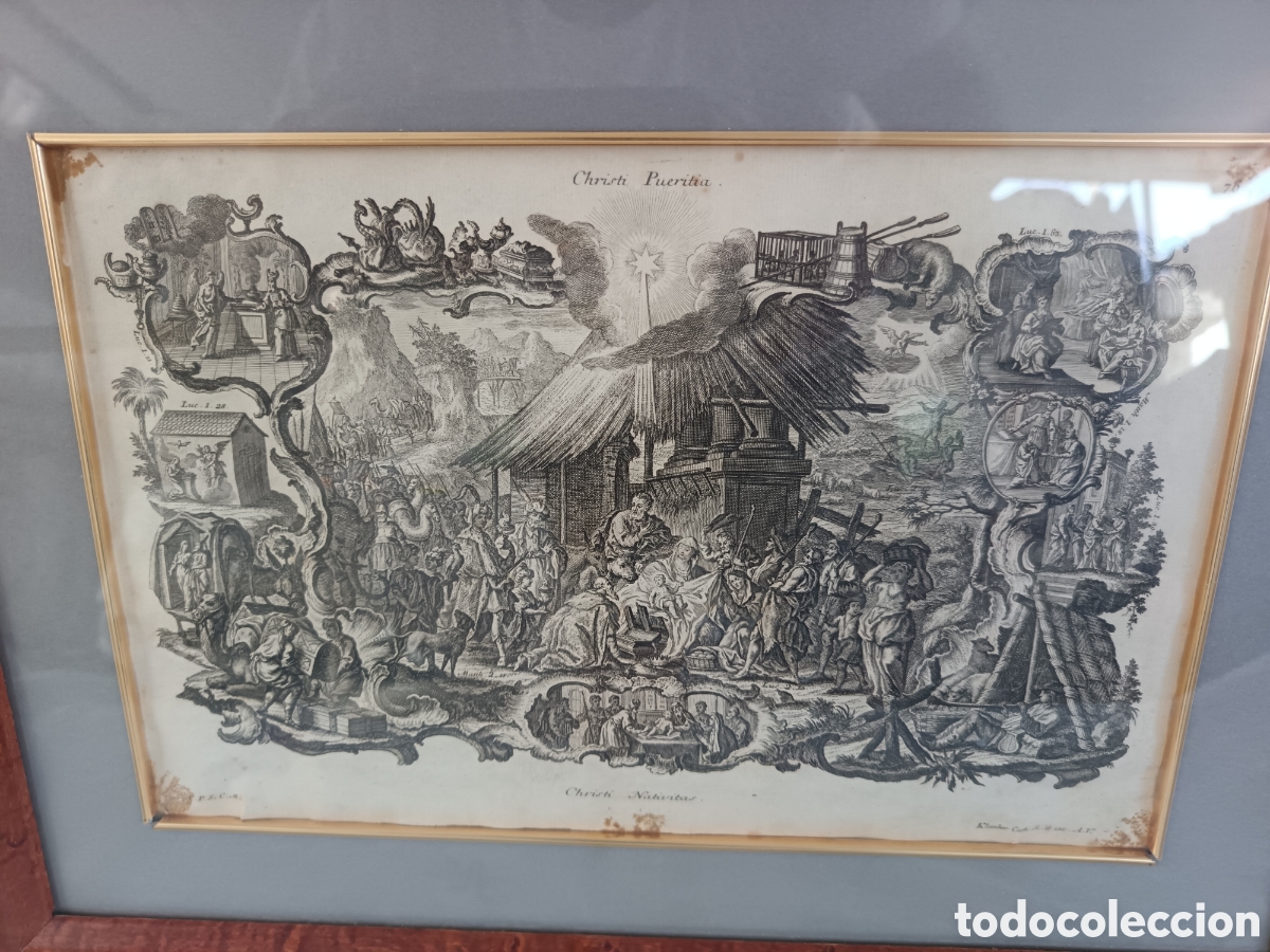 Arte: ANTIGUO GRABADO RELIGIOSO B&Iacute;BLICO, KLAUBER, S.XVIII, NAVIDAD