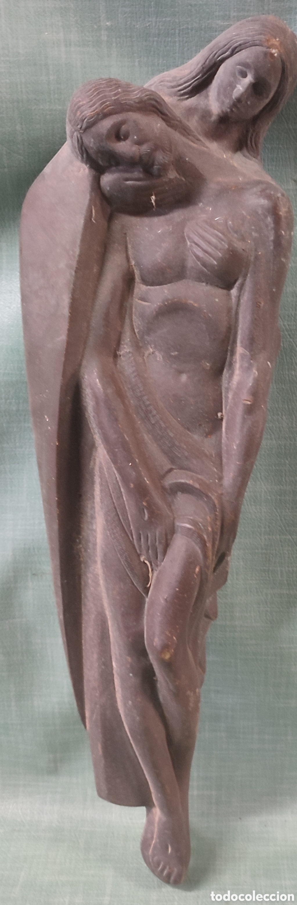 Arte: Antigua y escultura de bronce representaci&oacute;n de una escena de la pasi&oacute;n de Cristo. Leer descripci&oacute;n