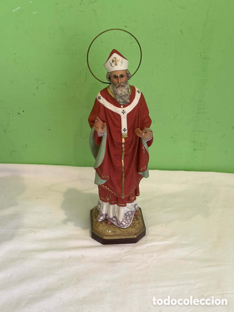 Arte: Escultura religiosa San Nicol&aacute;s Obispo policromada DIMOSA made in Spain a&ntilde;os 60 70