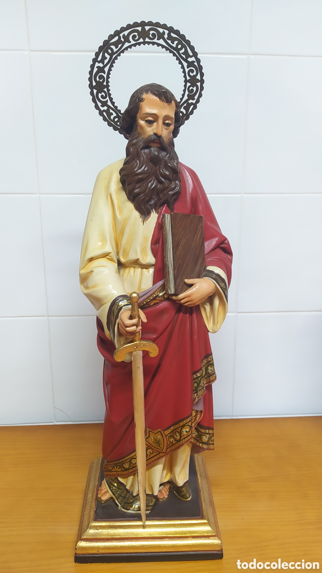 Arte: IMAGEN RELIGIOSA SAN PABLO. 70 cm