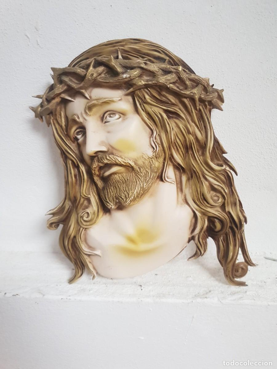 Arte: Cabeza cristo yeso a&ntilde;os 50 60