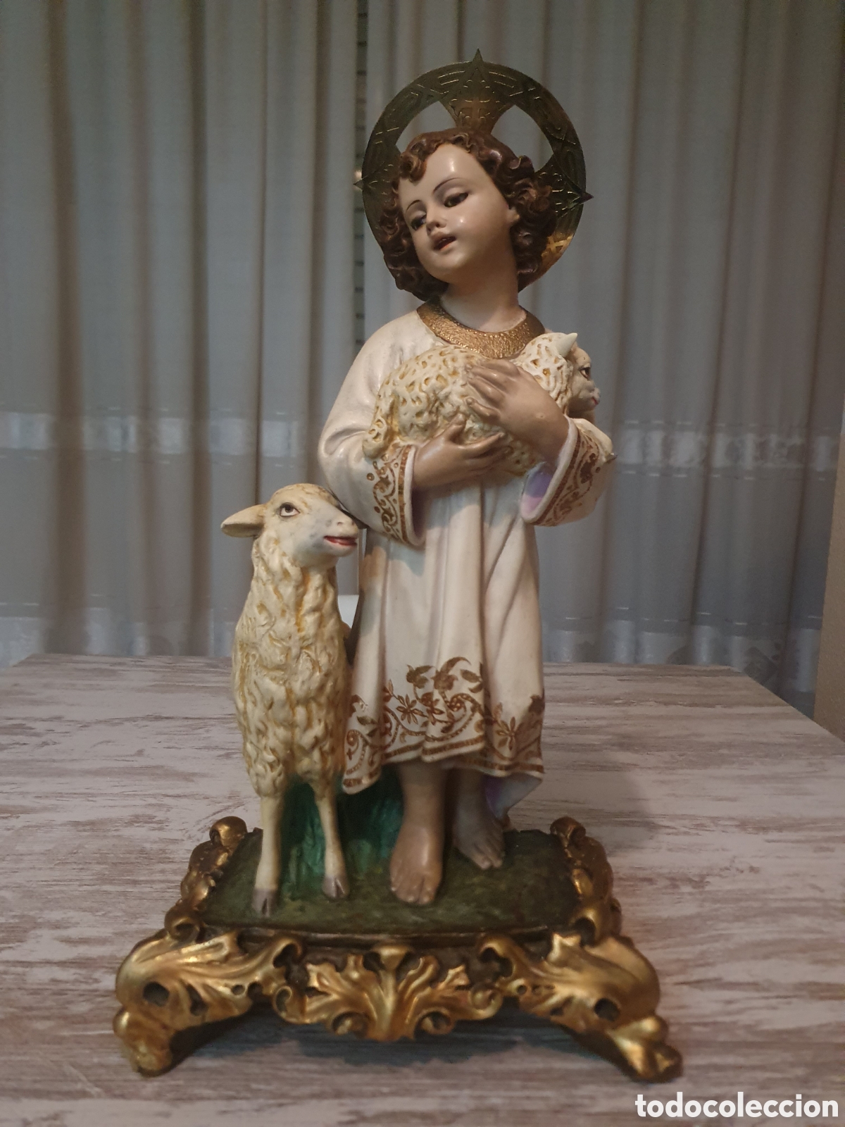 Arte: Antiguo Ni&ntilde;o Jes&uacute;s con corderos