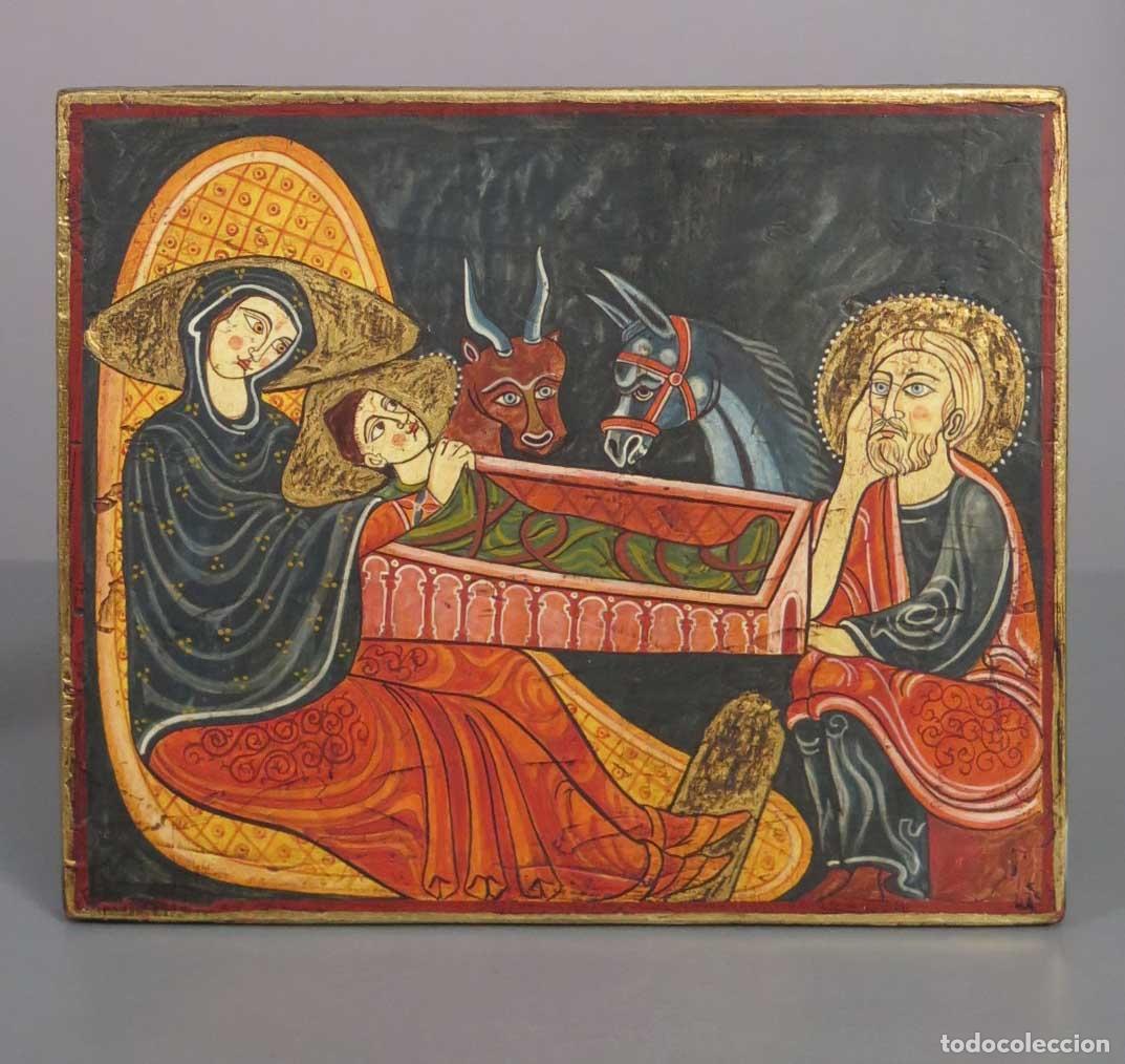 Arte: SAGRADA FAMILIA. DETALLE ALTAR ROMANICO. AVIA. SIGLO XX. PINTADO A MANO