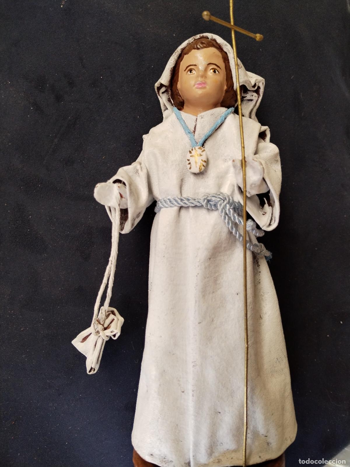 Arte: ni&ntilde;o en Terracota Policromada y Ropa Tela lienzada