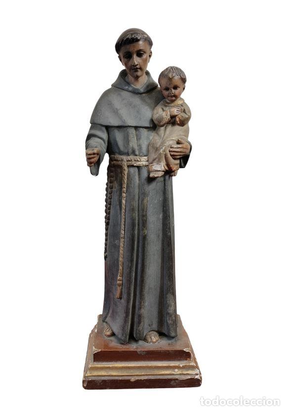 Arte: SAN ANTONIO DE P&Aacute;DUA. TALLA EN MADERA POLICROMADA. ESPA&Ntilde;A. SIGLO XIX.