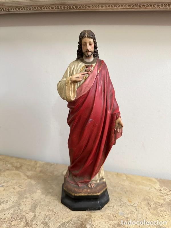 Arte: SAGRADO CORAZ&Oacute;N DE JES&Uacute;S DE ESTUCO POLICROMADO, DE LOS TALLERES DE OLOT