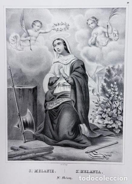Arte: LITOGRAF&Iacute;A DEVOCIONAL DE SANTA MELANIA EN ORACI&Oacute;N. SIGLO XX