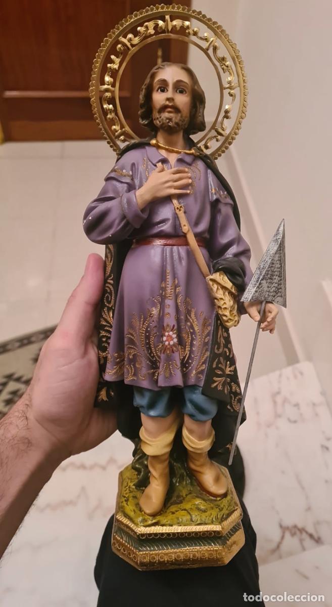 Arte: Figura San Isidro Labrador 32cm pasta madera Olot
