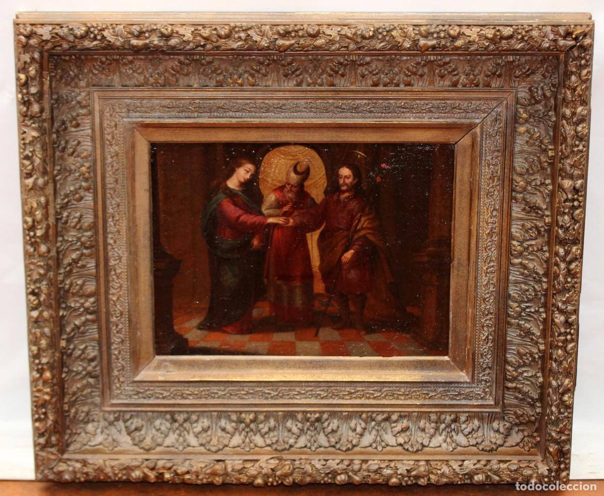 Arte: ESCUELA ESPA&Ntilde;OLA (SIGLO XVIII) OLEO SOBRE TELA. LOS DESPOSORIOS DE LA VIRGEN