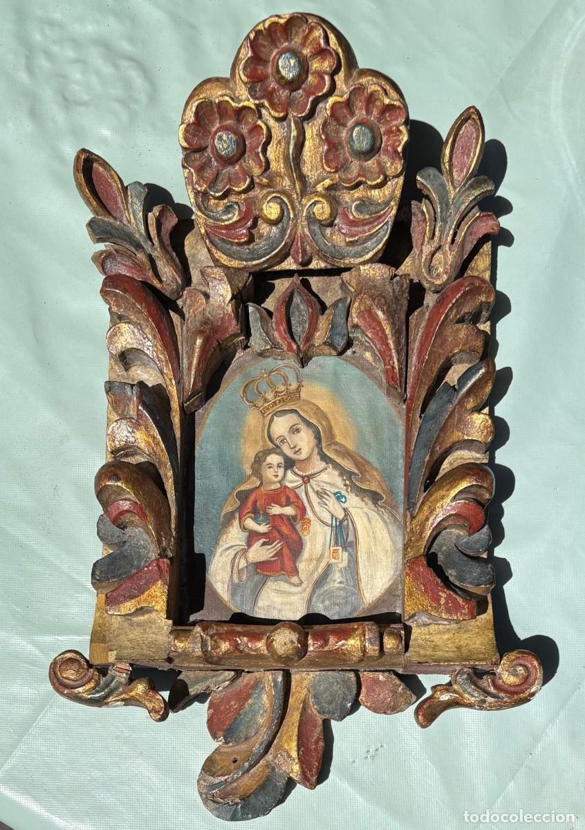 Arte: IMAGEN VIRGEN DEL CARMEN COLONIAL QUITE&Ntilde;A