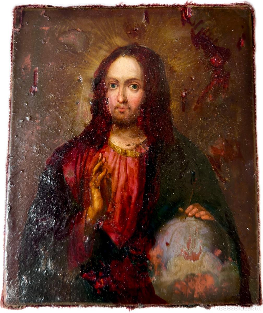 Arte: ICONO RUSO &ndash; CRISTO PANTOCR&Aacute;TOR - S. XIX