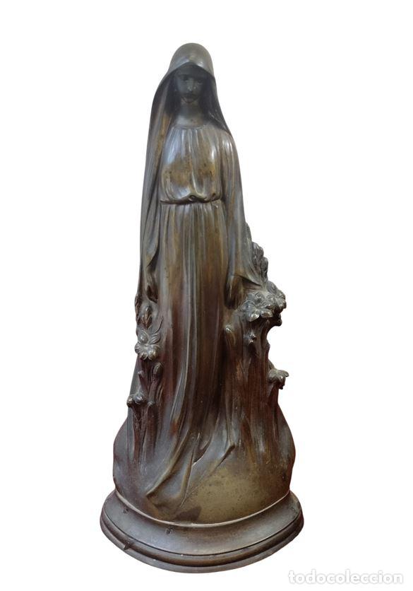 Arte: VIRGEN DE ESTILO ART NOUVEAU. FIRMADO GALCER&Aacute;N. BRONZE. ESPA&Ntilde;A. SIGLOS XIX-XX