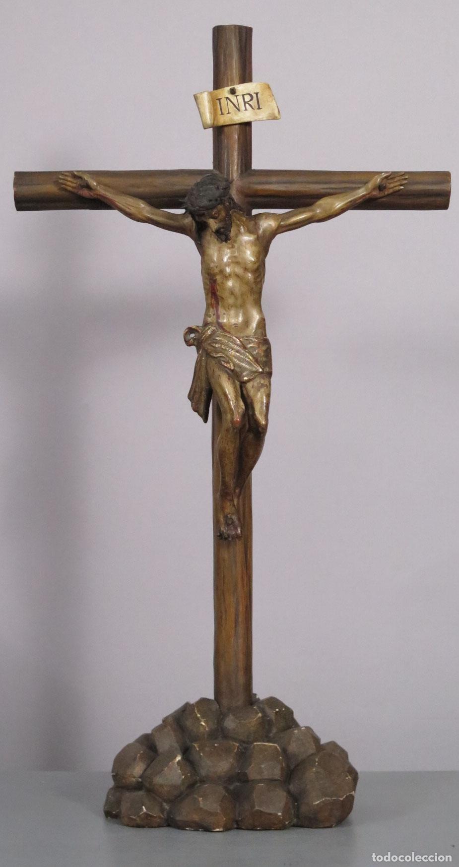 Arte: CRISTO. MADERA POLICROMADA Y DORADA. ESCUELA ESPA&Ntilde;OLA. SIGLO XVII