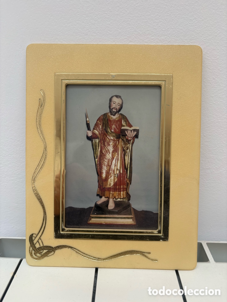Arte: Cuadro Hornacina de San Lucas Evangelista - Taller de Olot, a&ntilde;os 60/70