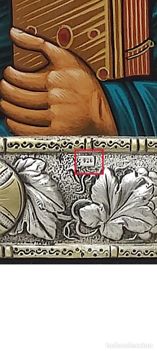 Arte: Pantocrator icono de plata y oro - Foto 3