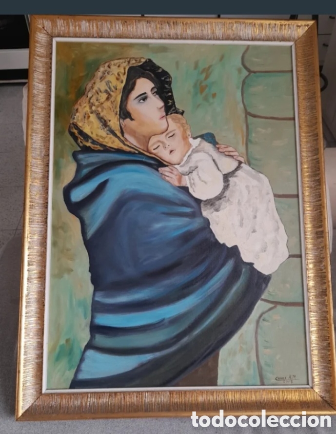 Arte: &Oacute;leo Madonina con marco dorado Carmen Andr&eacute;s Melero