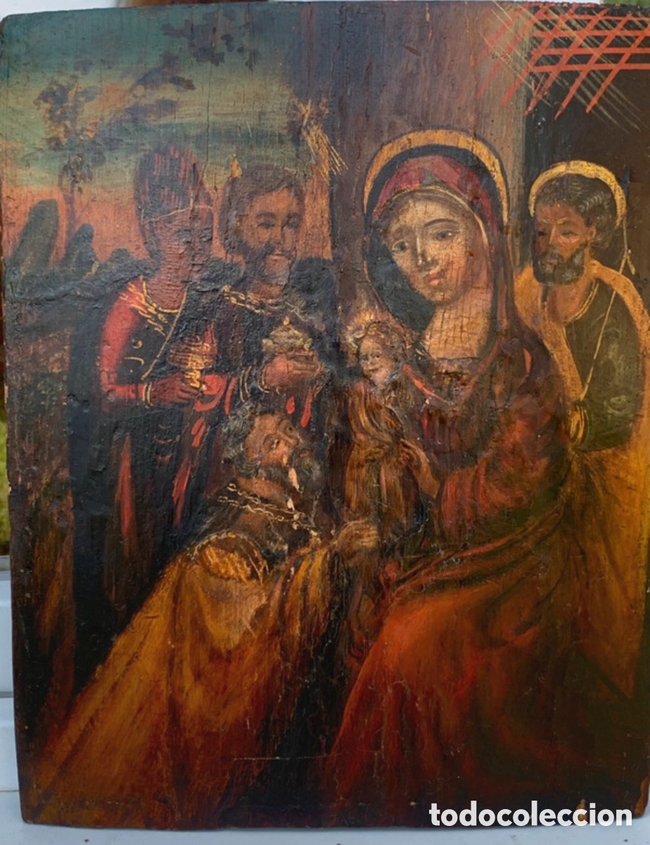 Arte: Antigua tabla religiosa XVIII