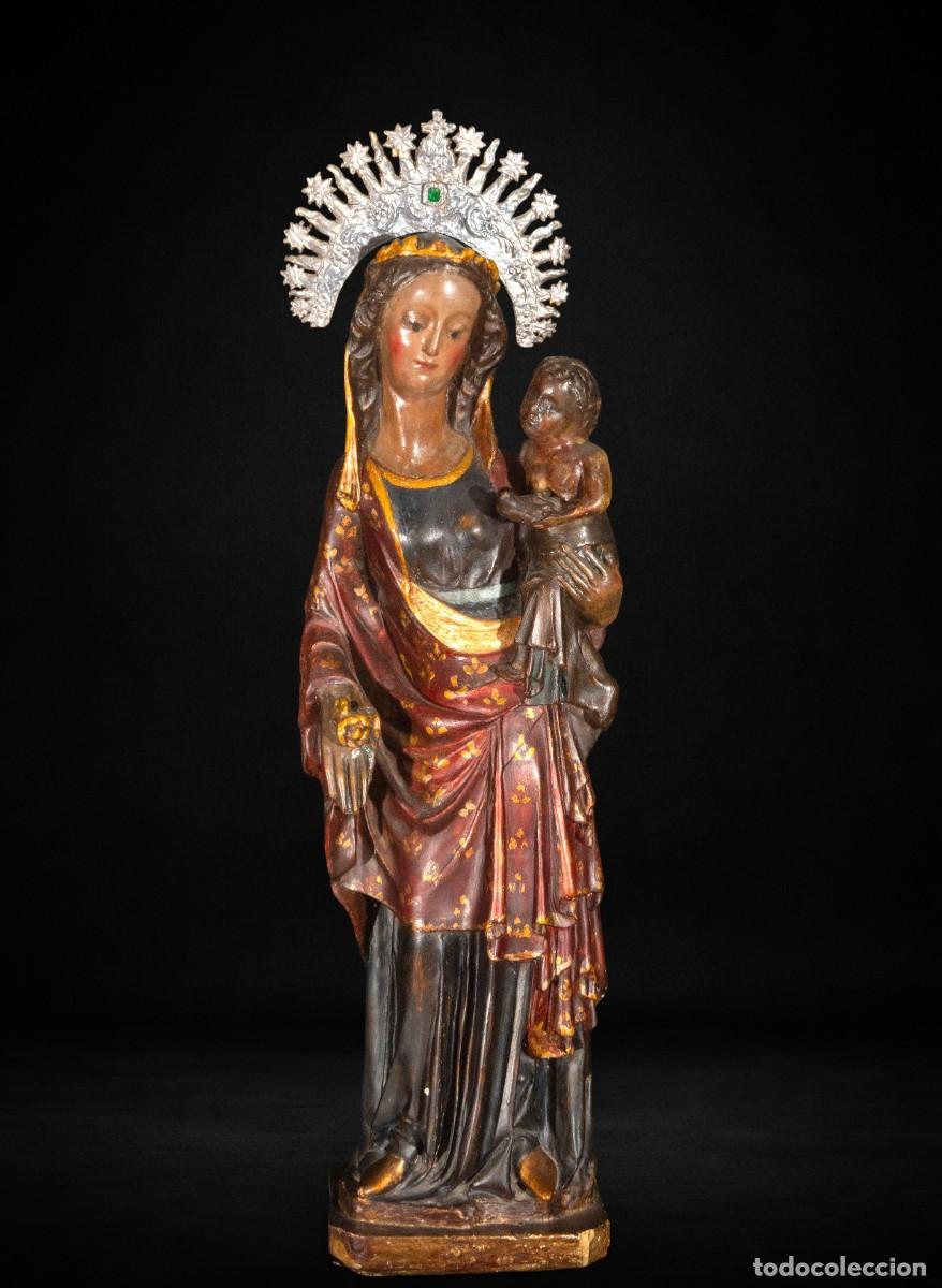 Arte: Virgen con Ni&ntilde;o antigua escayola/yeso 1m