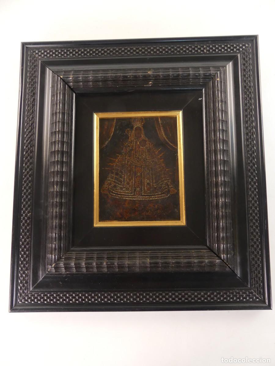 Arte: ANTIGUA PINTURA DE OLEO SOBRE CHAPA REPRESENTANDO UNA VIEGEN