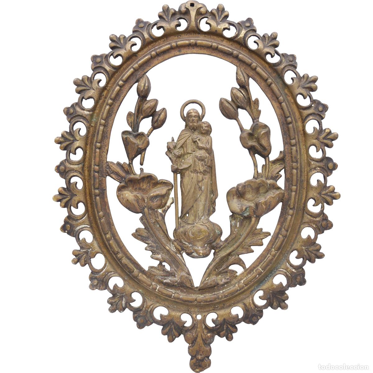 Art: Imagen relieve de bronce - San Jos&eacute; con el Ni&ntilde;o Jes&uacute;s