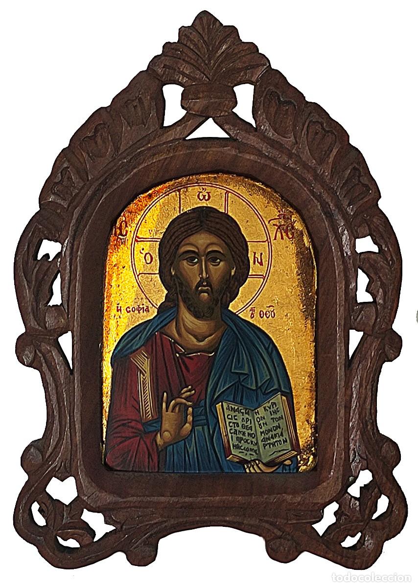 Arte: Cristo el que bentice icono enmarcado