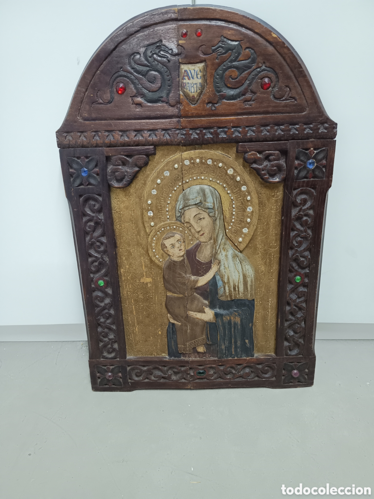 Art: TABLA DE LA VIRGEN PROCEDENTE DE UN TR&Iacute;PTICO - 53x35cm