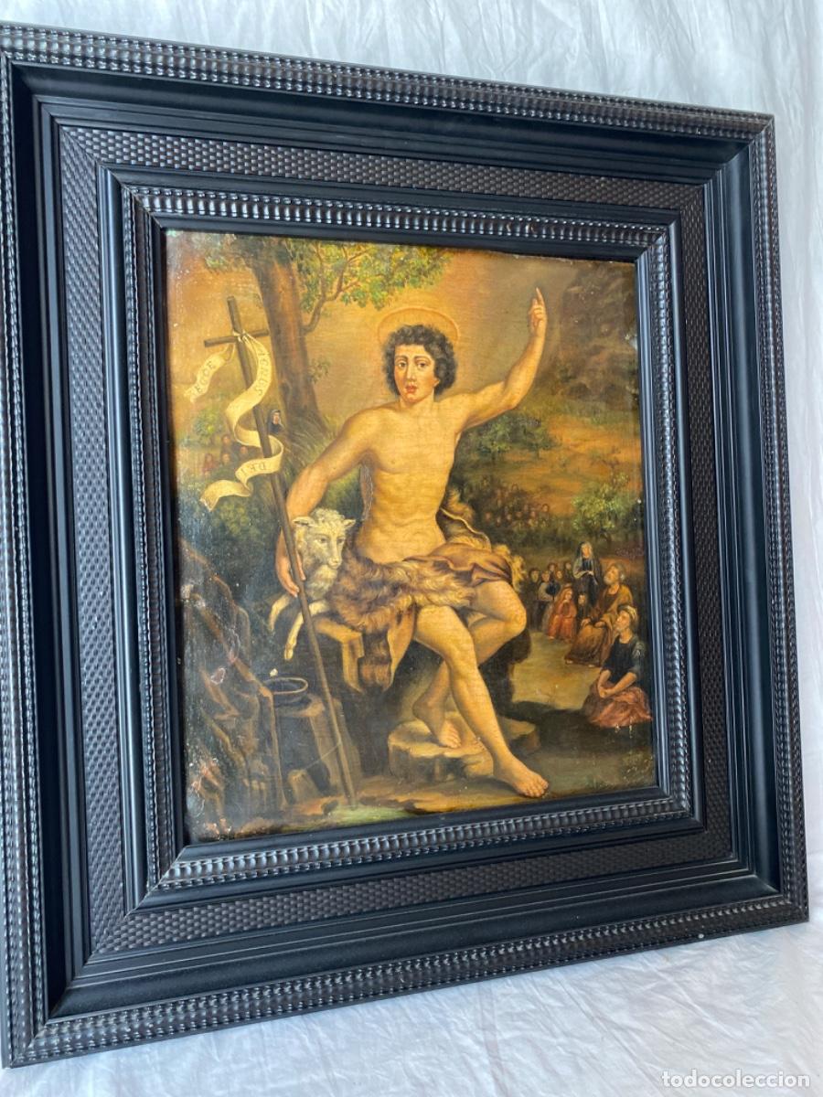 Arte: SAN JUAN EVANGELISTA. &Oacute;LEO ANTIGUO SOBRE METAL.