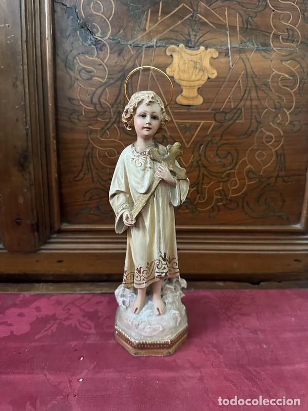 Arte: NI&Ntilde;O JES&Uacute;S CON CRUZ , IMAGINERIA DE OLOT , ESTUCO POLICROMADO