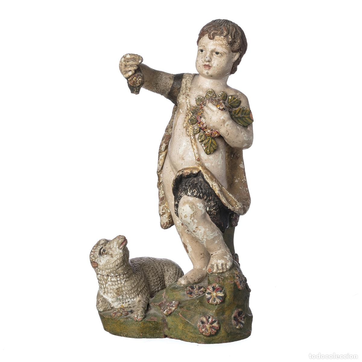 Arte: Arte sacro - Escultura de San Juan Bautista - Siglo XIX