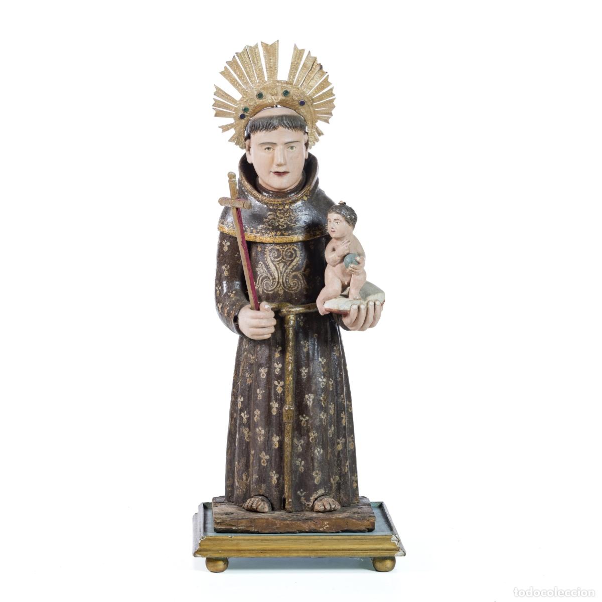 Arte: Arte sacro - San Antonio con el Ni&ntilde;o Jes&uacute;s - Siglo XVIII