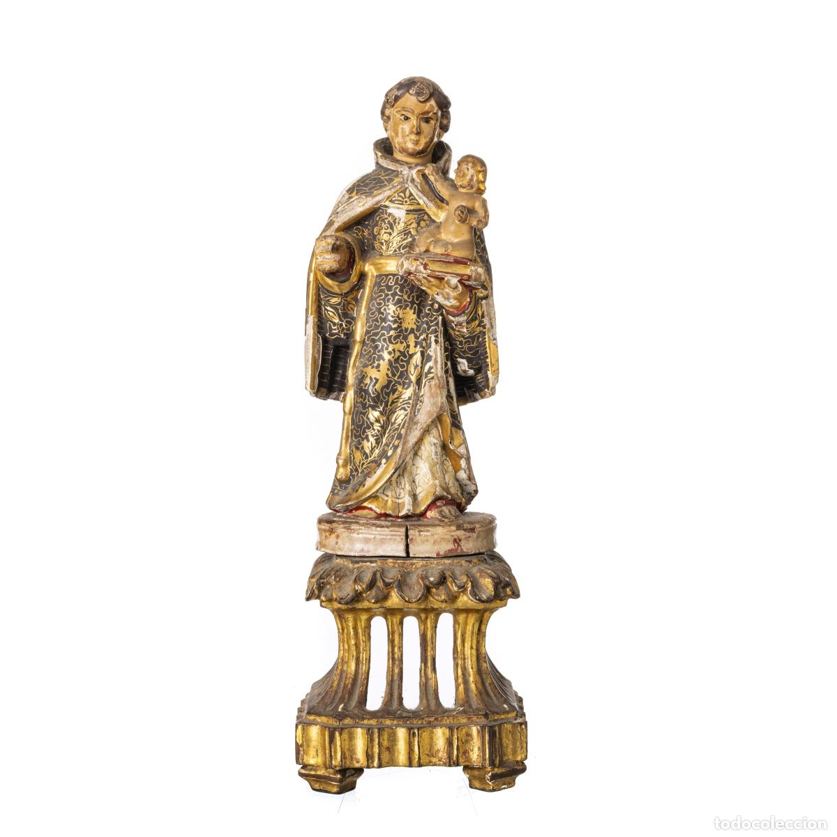Arte: Arte sacro - San Antonio con el Ni&ntilde;o Jes&uacute;s - Siglo XIX