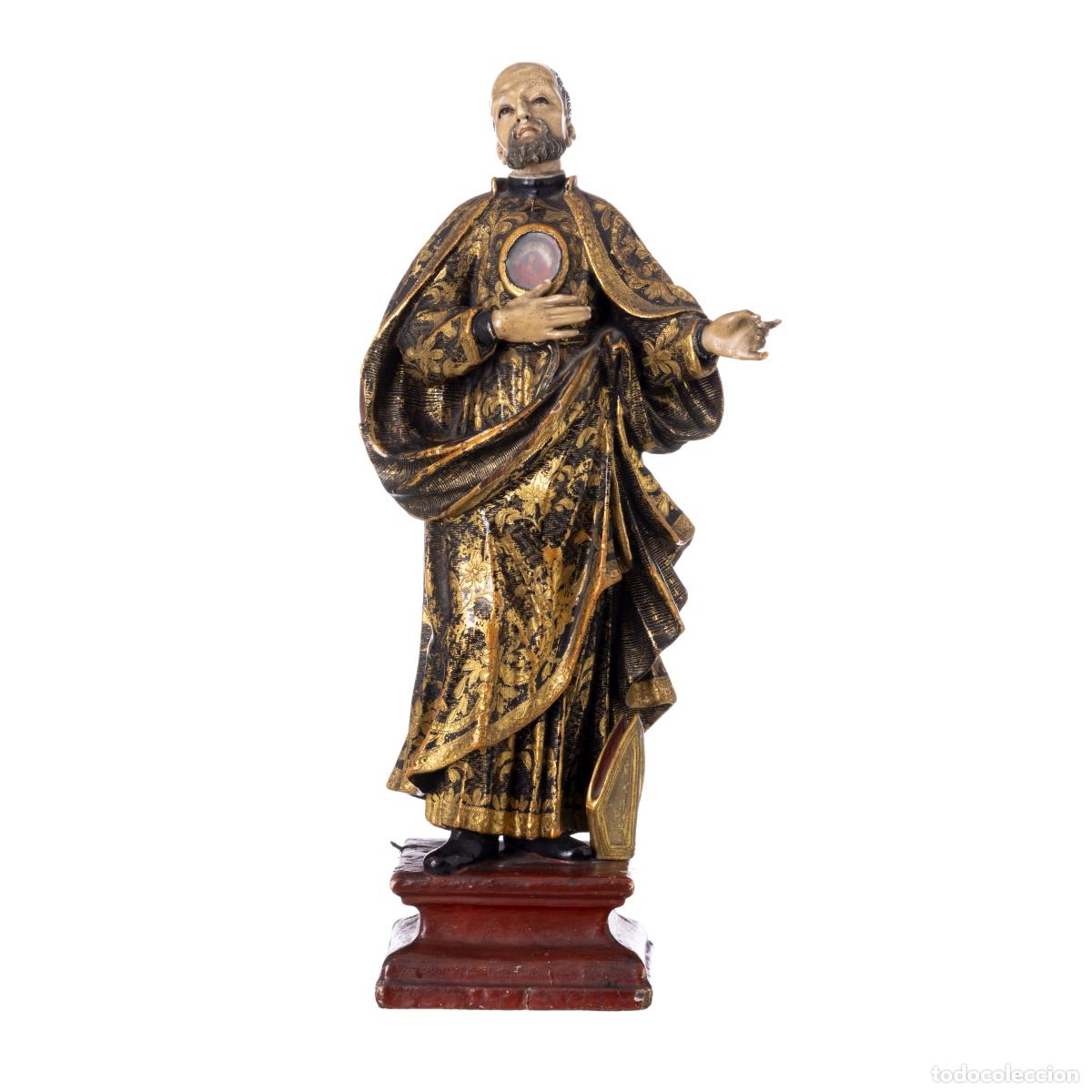 Arte: Arte sacro - Santo con relicario 'San Felipe Neri' - Siglo XVIII