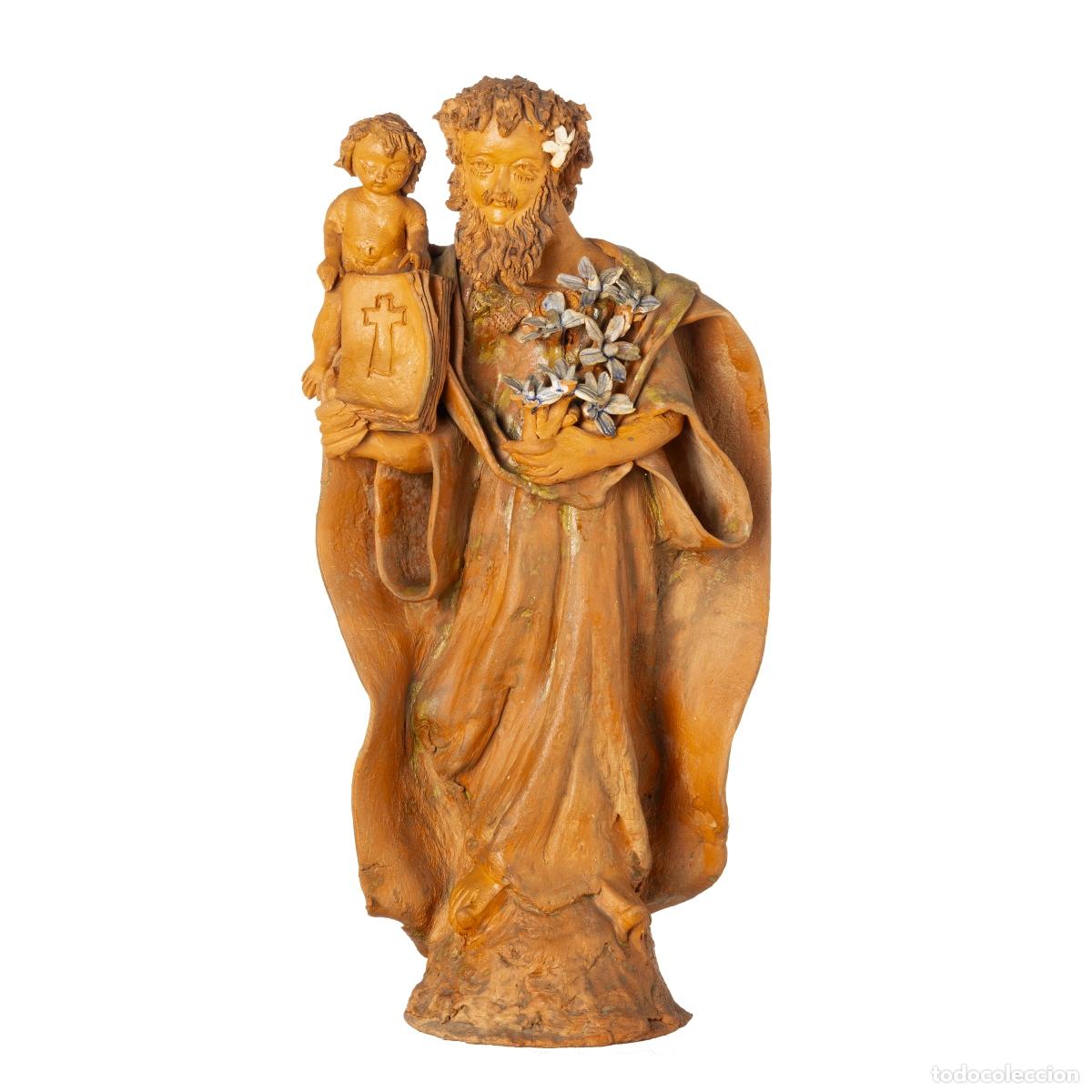 Art: Arte Sacro - Jos&eacute; Franco - San Jos&eacute; con el Ni&ntilde;o Jes&uacute;s (firmado)
