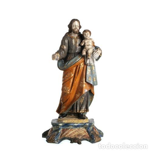 Art: Arte sacro - San Jos&eacute; con el Ni&ntilde;o Jes&uacute;s - Siglo XVIII
