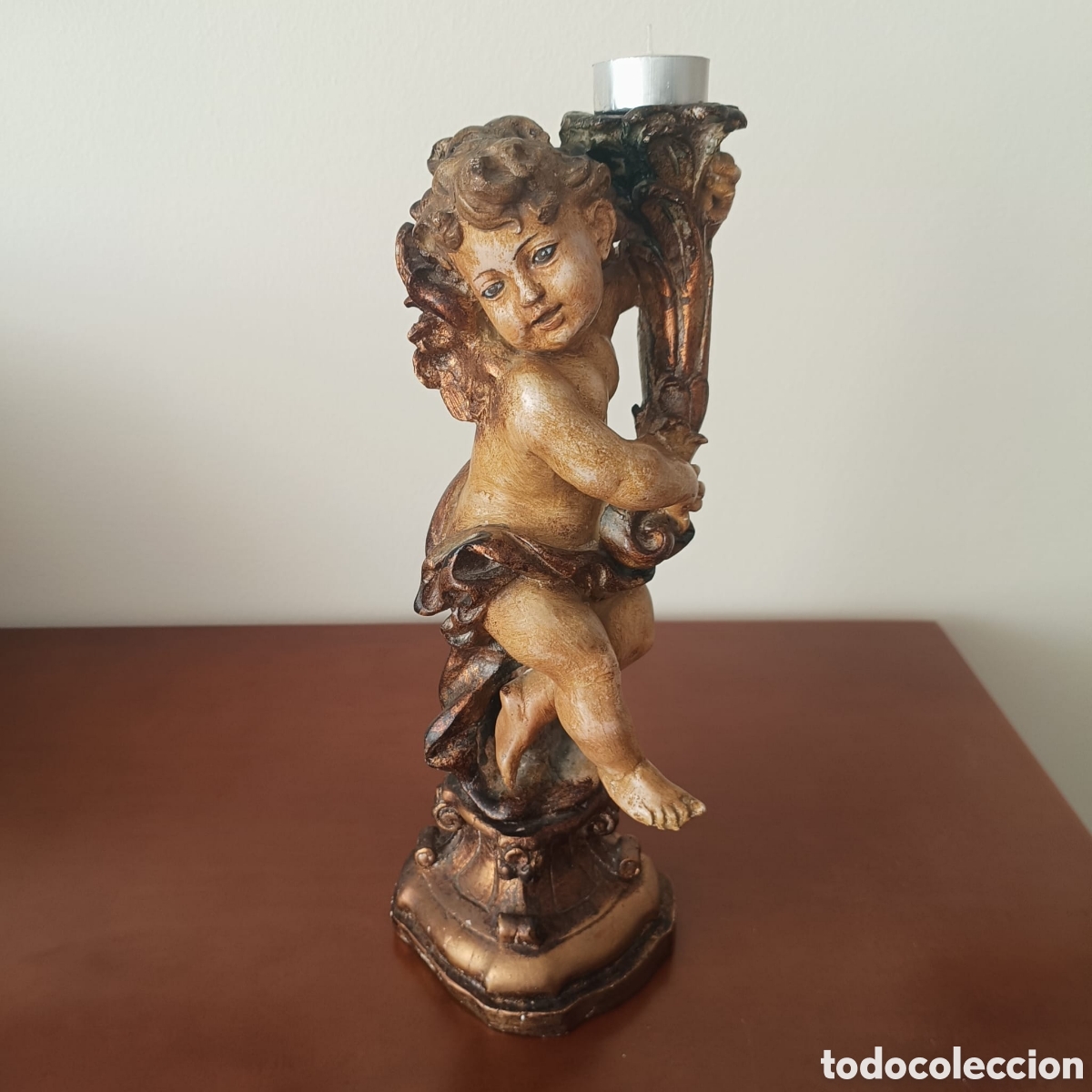 Arte: Portavelas &Aacute;ngel Barroco - Foto 2