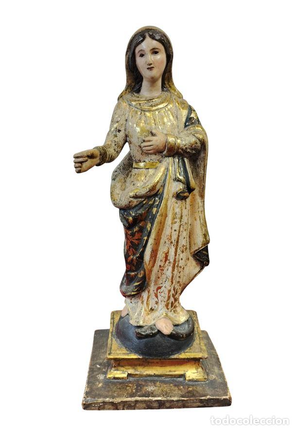 Arte: ANTIGUA INMACULADA CONCEPCI&Oacute;N. TALLA EN MADERA POLICROMADA. ESPA&Ntilde;A. SIGLO XVIII.