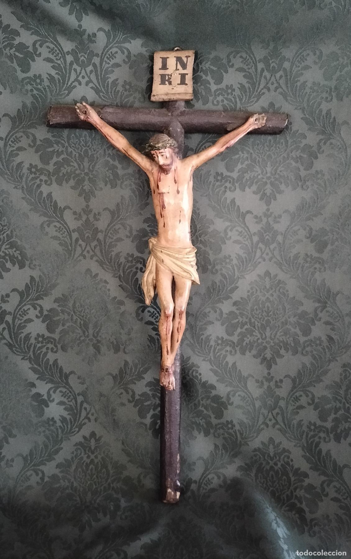 Arte: CRISTO CRUCIFICADO 27 CM. - PASTA DE MADERA.